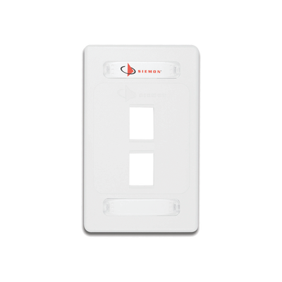 Placa de Pared Modular 10G MAX de 2 Salidas, Color Blanco — Siemon