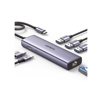 Hub USB-C 6 en 1 / 3 Puertos USB-A 3.0 (5 Gbps) / HDMI 4K@30