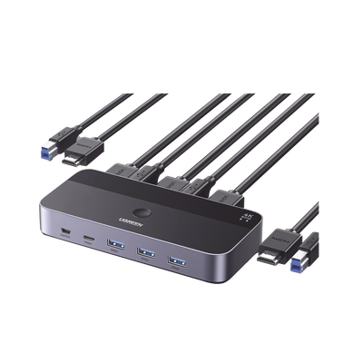Conmutador KVM HDMI / 4K@60Hz HDR / 2 Entradas 1 Salida / 4 