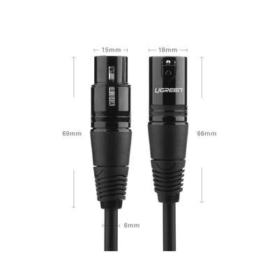 Cable XLR Balanceado / 3 Pines / 15 m (49.2 ft) / Triple Bli
