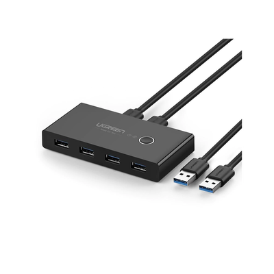 Conmutador USB / 4 Puertos USB 3.0 / 2 PC / Switch Manual / 