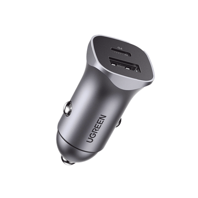 Cargador de Auto / 30W / 2 Puertos USB-A y USB-C / 12-24 VCD