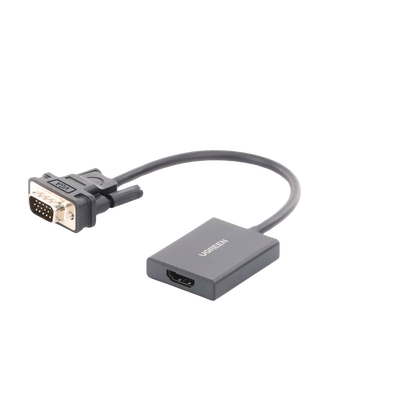 Adaptador VGA a HDMI / 1080P@60Hz / Audio 3.5mm / USB-C 5V /