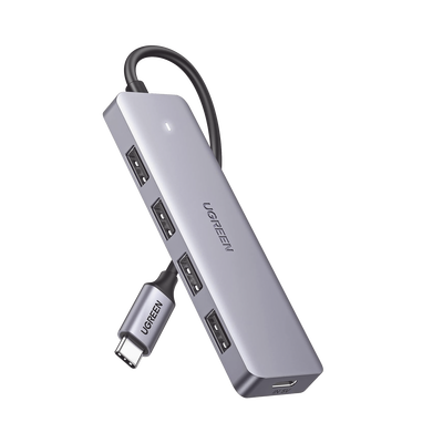 Hub USB-C / 4 Puertos USB-A 3.0 / 5Gbps / OTG / 15cm / 4.1x1
