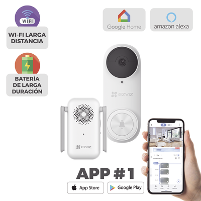 Timbre con Cámara Wi-Fi (Doorbell) de Batería Recargable 3 Megapíxel