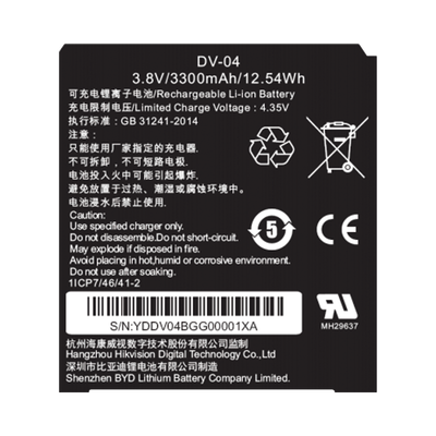 Batería para Body Cam / 3300 mAh / 3.8V / 2 Unidades / Compa