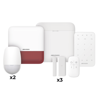 Kit de Alarma AX PRO — Hub, 2 PIR, 3 Contactos, Sirena, Teclado, Control (WiFi, Hik-Connec