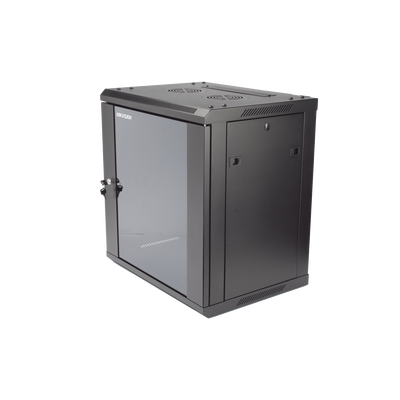 Gabinete de Pared y Piso 12U Rack 19" Cristal Templado — HIKVISION