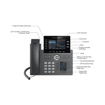 Teléfono IP 6 Líneas SIP Wi-Fi 5 Dual Band — GRANDSTREAM