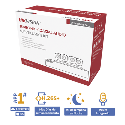 (MICRÓFONO INTEGRADO) KIT TURBOHD 5 Megapixel — Hikvision