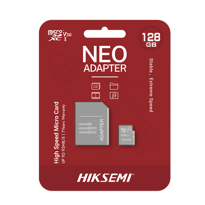 Memoria microSDXC con Adaptador 128 GB Clase 10 — HIKSEMI by HIKVISION