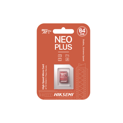 Memoria microSDXC 64GB Clase 10 U3 Lectura 95 MB — HIKSEMI by HIKVISION