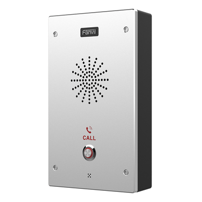 Intercomunicador IP 2 Líneas SIP PoE IP65 IK10 Altavoz 3 W 2 Relevadores 12V DC Anti-Vandálico — Fanvil