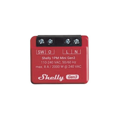 Mini Interruptor inteligente con Wi-Fi, medición de consumo, 1 canal 8 — Shelly