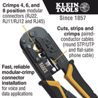 Pinza Ponchadora RJ22-RJ11 RJ12-RJ45 Acero Alto Carbono — KLEIN TOOLS
