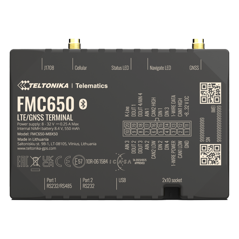Rastreador GPS Profesional CAN Bus — TELTONIKA FMC650