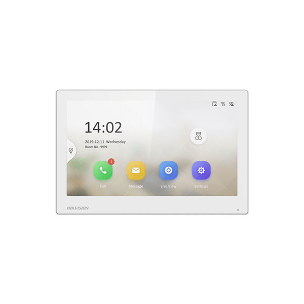 Kit de Videoportero IP 2 Megapixel IR 2.5 m (8.2 ft) Pantalla Táctil 7" Wi-Fi 2.4 GHz Lector MiFARE IP65 — Hikvision