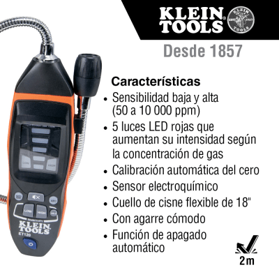 Detector de Fugas de Gas Combustible 50-10,000 ppm — KLEIN TOOLS