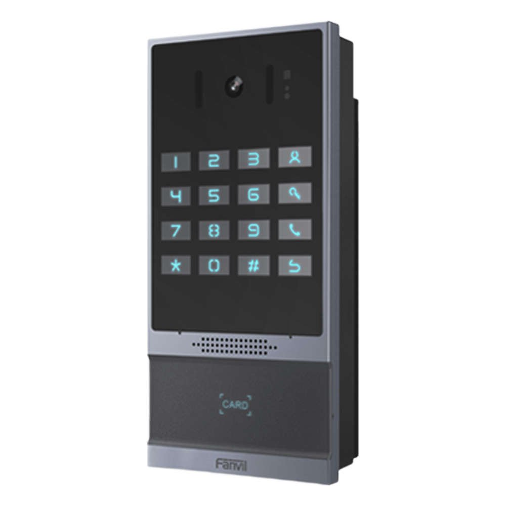Videoportero SIP 2 Megapixel IP66 e IK07 Teclado Iluminado 10,000 Tarjetas RFID PoE 2 Relevadores — Fanvil