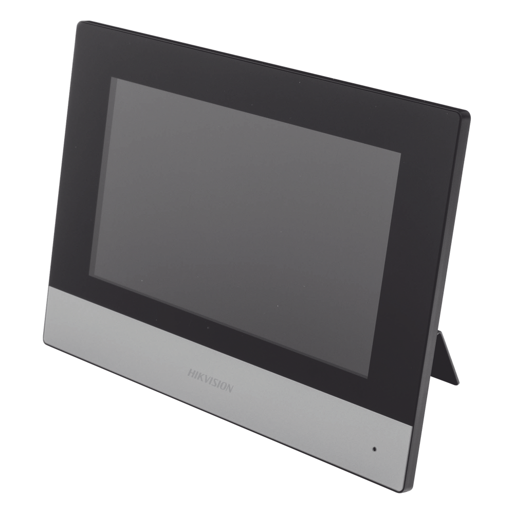 Monitor IP WiFi Touch Screen Pantalla 7" Resolución 1024 x 600 Wi-Fi 2.4 GHz Ethernet 10 100 Mbps PoE Estándar Audio Bidireccional Integración 16 Cámaras IP 2 MP — Hikvision