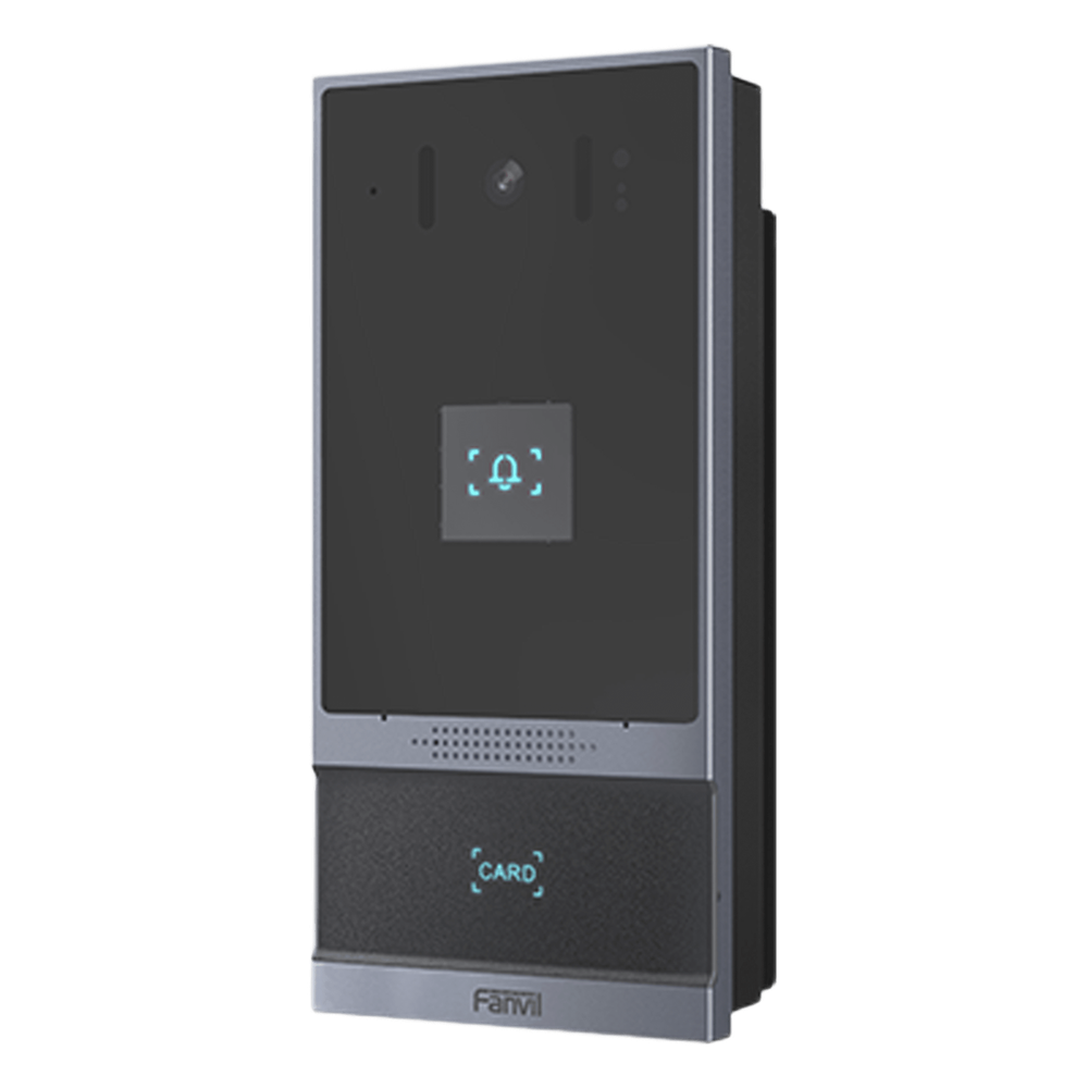 Videoportero IP 2 Megapixel Full HD SIP y ONVIF 2 Relevadores Control de Acceso RFID IP66 e IK07 PoE 802.3af — Fanvil