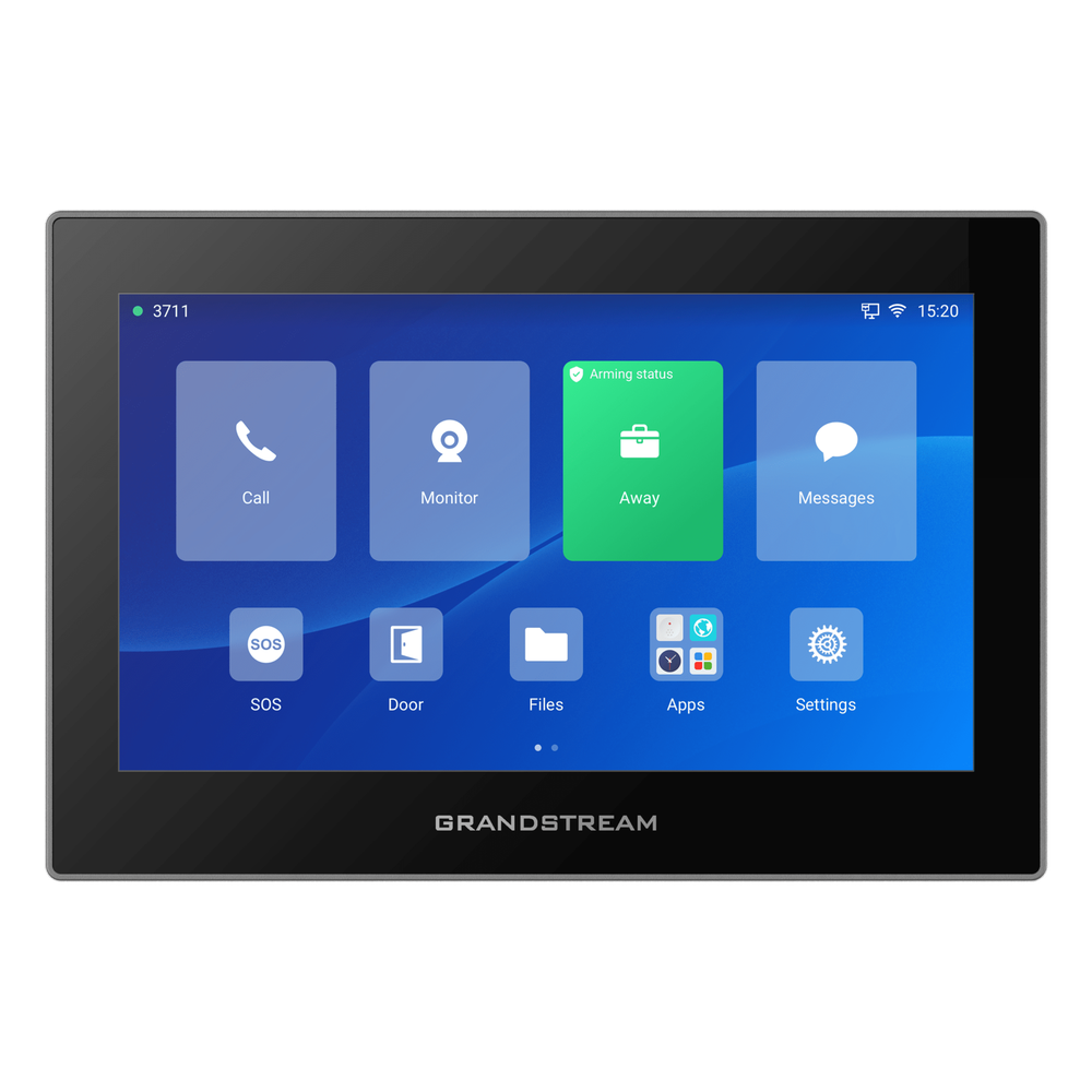 Estación de Intercomunicación SIP Pantalla Táctil 7" HD Wi-Fi 6 Dual-Band Bluetooth 5.0 8 Canales de Alarma Android 13 — Grandstream