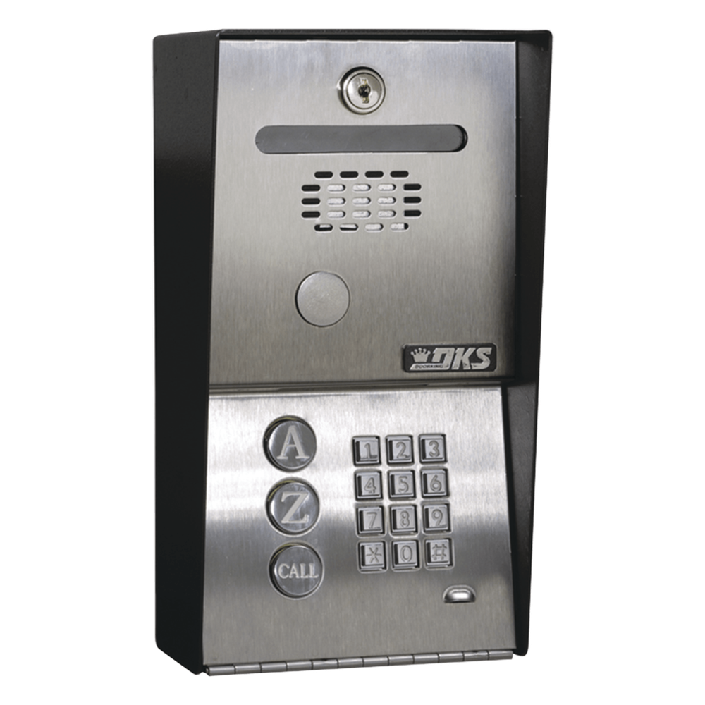 Audioportero Telefónico 100 Números Control 2 Puertas Montaje Sobreponer Anti Vandálico Línea Análoga o Digital — DKS Doorking