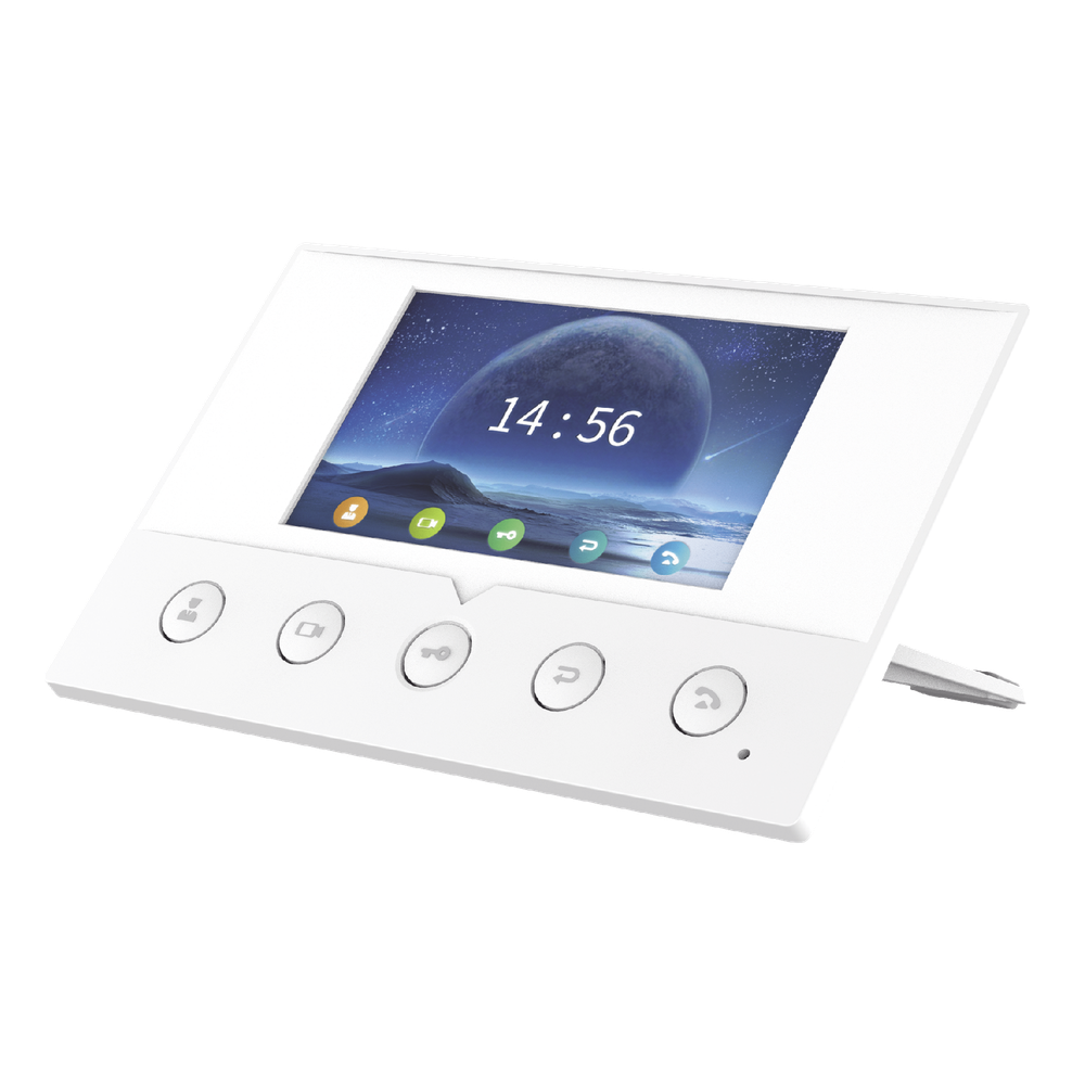 Monitor IP SIP Pantalla Capacitiva 4.3" Wi-Fi 2.4 GHz Audio HD Bidireccional PoE 8 Entradas de Alarma RS485 H.264 1080p — Fanvil