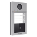 Videoportero IP 2 Megapixel PoE IP65 + IK08 4 Departamentos Apertura con Tarjeta 2 Puertas 6 Monitores 129° IR 3m — Hikvision