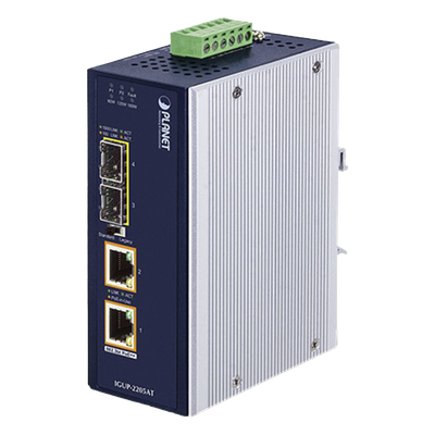 Convertidor de Medios Industrial de 2 Puertos SFP 100 — PLANET