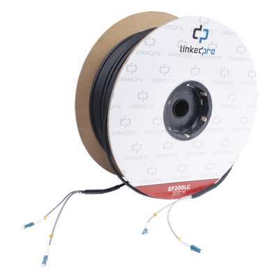 Carrete de Fibra Óptica Monomodo con Conectores LC-LC Duplex, Reforzada  — LINKEDPRO BY EPCOM