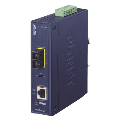 Convertidor de medios PoE+ 802.3at 1000BASE-SX a 10 — PLANET