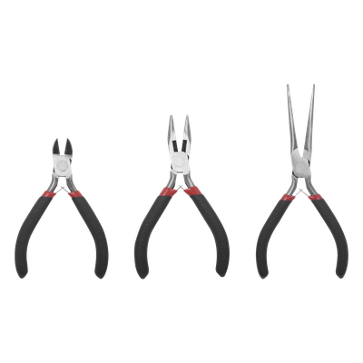 Juego de 3 Mini Pinzas de Corte de 5". Incluye: Pinza de Punta Redonda,  — EPCOM POWERLINE