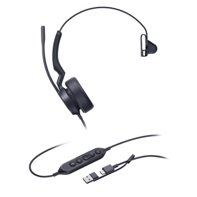 Diadema Alámbrica USB Cancelación de Ruido Dual-Mic con IA — YEALINK