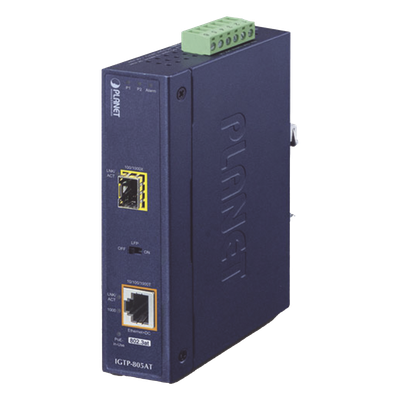 Convertidor de Medios PoE Industrial, Puerto SFP 1000BASE-SX — PLANET