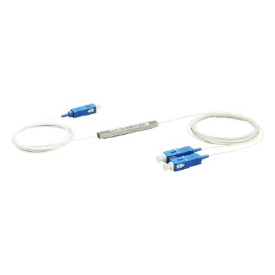 Splitter (Divisor Óptico) tipo PLC, de 1x2, conectores SC — TEMPO