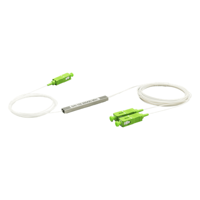 Splitter (Divisor Óptico) tipo PLC, de 1x2, conectores SC — TEMPO