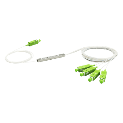 Splitter (Divisor Óptico) tipo PLC, 1x4, conectores SC APC — TEMPO