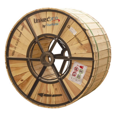 Carrete de 4 Kilómetros de Fibra Óptica (ADSS) G.652D Armada Anti Roedor — LINKEDPRO BY FIBERHOME