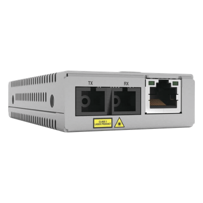 Convertidor de medios Gigabit, conector SC Distancia (20KM) Monomodo Ver — ALLIED TELESIS