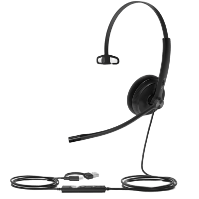 Diadema Alámbrica USB Mono Cancelación de Ruido Pasiva — YEALINK