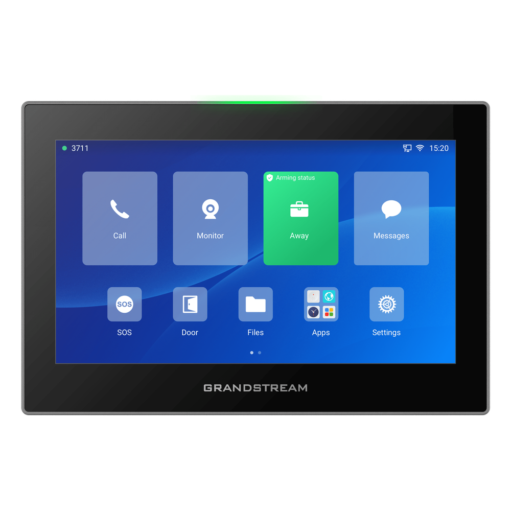 Estación de Intercomunicación SIP Pantalla Táctil 7" HD Wi-Fi 6 Dual-Band Bluetooth 5.0 8 Canales de Alarma Android 13 — Grandstream