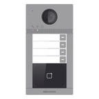 Videoportero IP 2 Megapixel PoE IP65 + IK08 4 Departamentos Apertura con Tarjeta 2 Puertas 6 Monitores 129° IR 3m — Hikvision