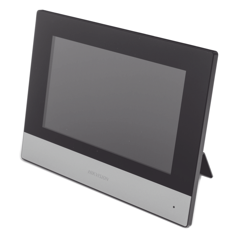 Monitor Híbrido IP WiFi Touch Screen 7" Resolución 1024x600 PoE 802.3af Audio Bidireccional 8 Entradas de Alarma Compatible 4 Hilos Analógicos — Hikvision