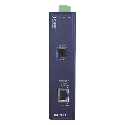 Convertidor de Medios Industrial Ethernet RJ45 10G 5G — PLANET