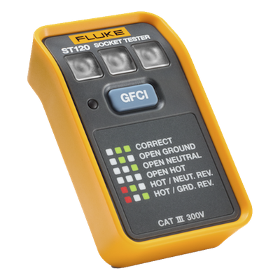 Probador de Tomacorriente Eléctrico Estándar o GFCI, Con LEDs de Alto Br — FLUKE