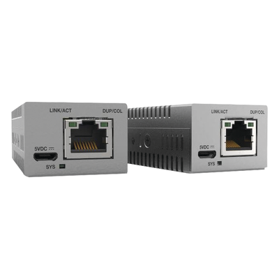 Mini Convertidor de medios de cobre a fibra MultiModo de escritorio 1000 — ALLIED TELESIS