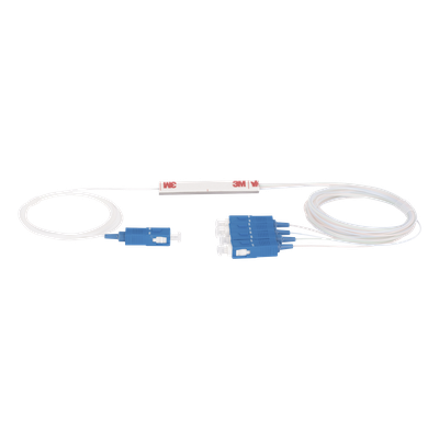 Splitter (Divisor Óptico) tipo PLC, de 1x4, conectores SC — TEMPO