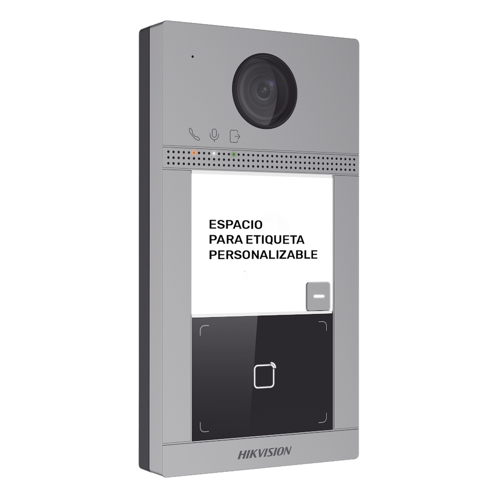 Videoportero IP 2 Megapixel PoE IP65 + IK08 1 Departamento Lector Mifare 2 Puertas 6 Monitores Visión Nocturna IR 3m Ángulo 129° — Hikvision
