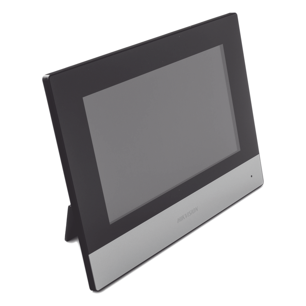 Monitor Híbrido IP WiFi Touch Screen 7" Resolución 1024x600 PoE 802.3af Audio Bidireccional 8 Entradas de Alarma Compatible 4 Hilos Analógicos — Hikvision